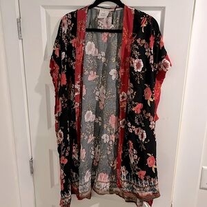 Knox Rose 🌹 Floral Cover-Up/Cardigan with Tie Closure on Sides